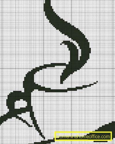 Monochrome cross stitch checker z łyżeczką